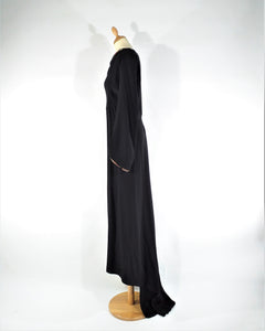 Magnifique robe de soirée en crêpe noir '1930 magnificent evening dress of black crêpe